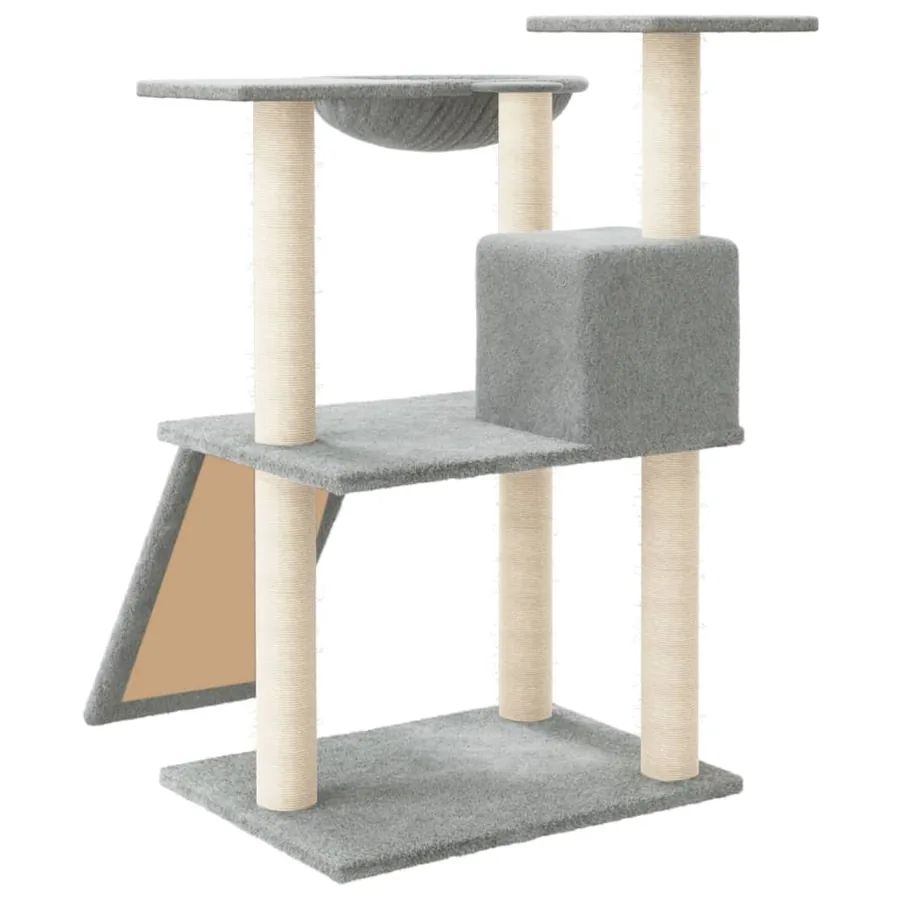 Arbre à chat avec griffoirs en sisal Gris clair 83 cm - 5