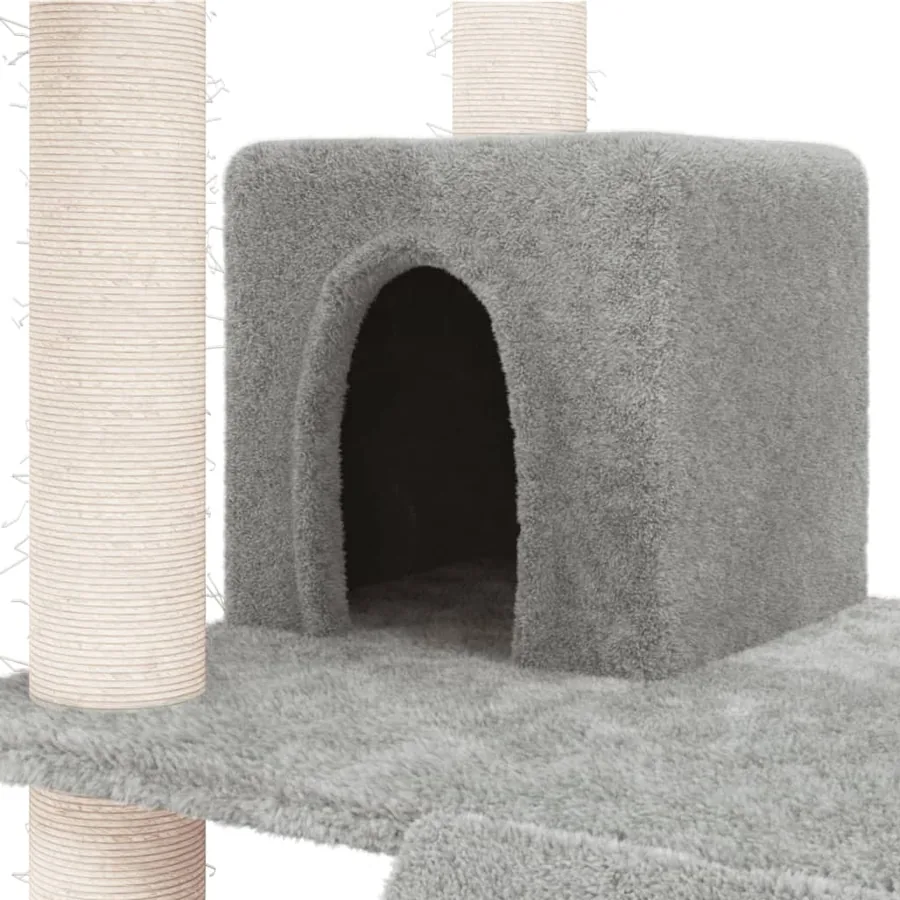 Arbre à chat avec griffoirs en sisal Gris clair 83 cm - 6