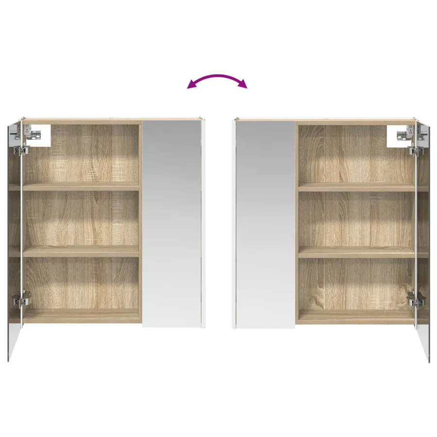 Armoire Miroir de Salle de Bain Chêne Sonoma - 12