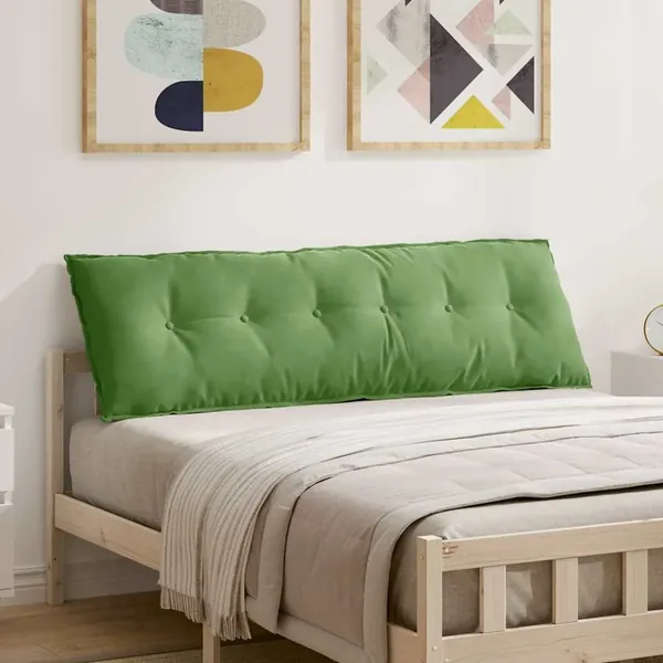 Coussin de Dos Vert clair 160 x 50 cm Tissu en velours côtelé