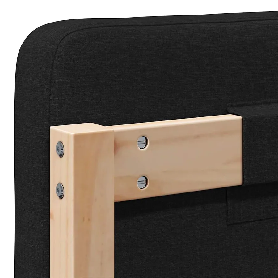 Tête de lit capitonnée Marron et Noir 80 cm Pin massif - 8