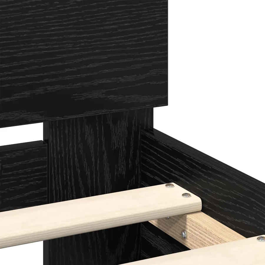 Cadre de lit Chêne noir 120 x 200 cm Bois d'ingénierie - 7