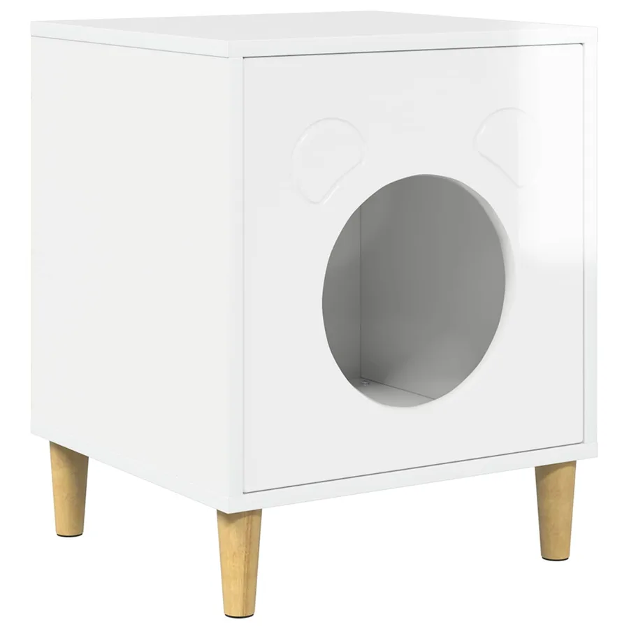 Maison pour chat Blanc Brillant 42,5 x 40 x 53 cm - 2