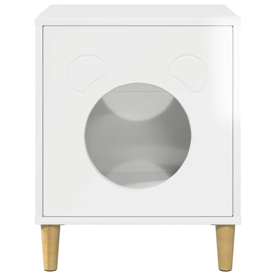 Maison pour chat Blanc Brillant 42,5 x 40 x 53 cm - 5