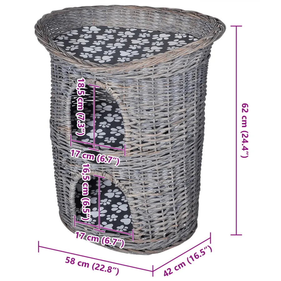 Arbre/maison 2 niveaux à chat avec coussin Saule - 6