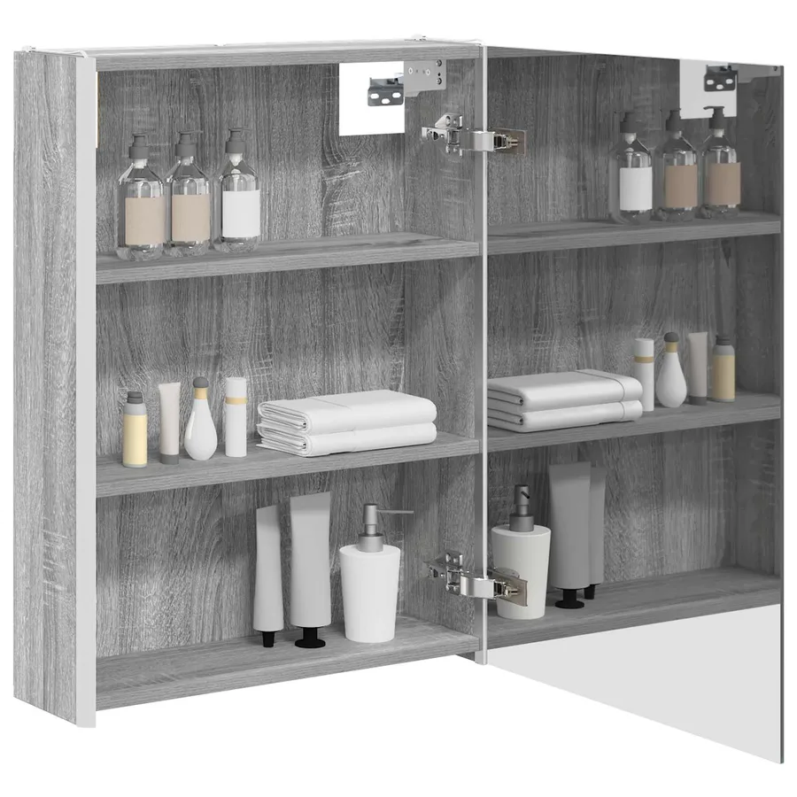 Armoire Miroir de Salle de Bain Gris Sonoma 53,5 x 15,5 x 70 cm - 3