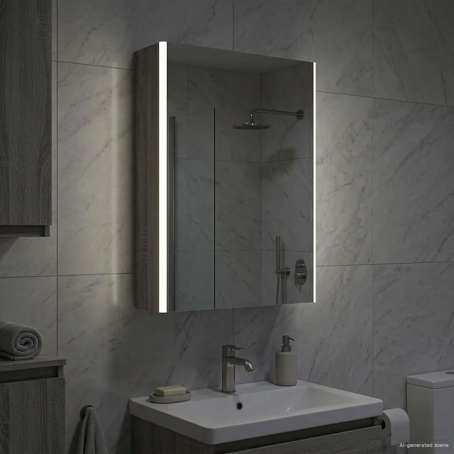 Armoire Miroir de Salle de Bain Gris Sonoma 53,5 x 15,5 x 70 cm - 4