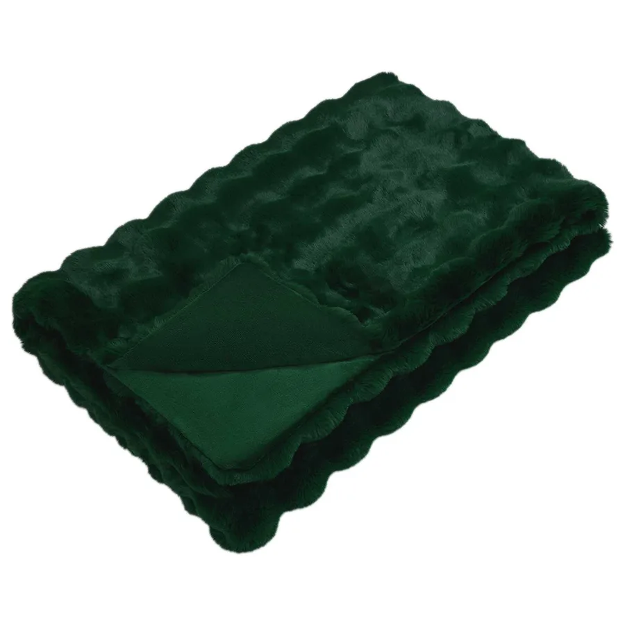 Couverture antidérapante en fausse de lapin Olite Vert foncé - 2