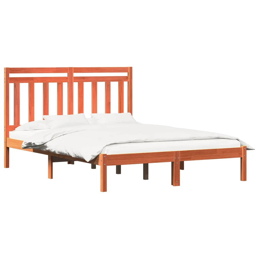 Cadre de lit Cire marron 205,5 x 145,5 x 100 cm - 2