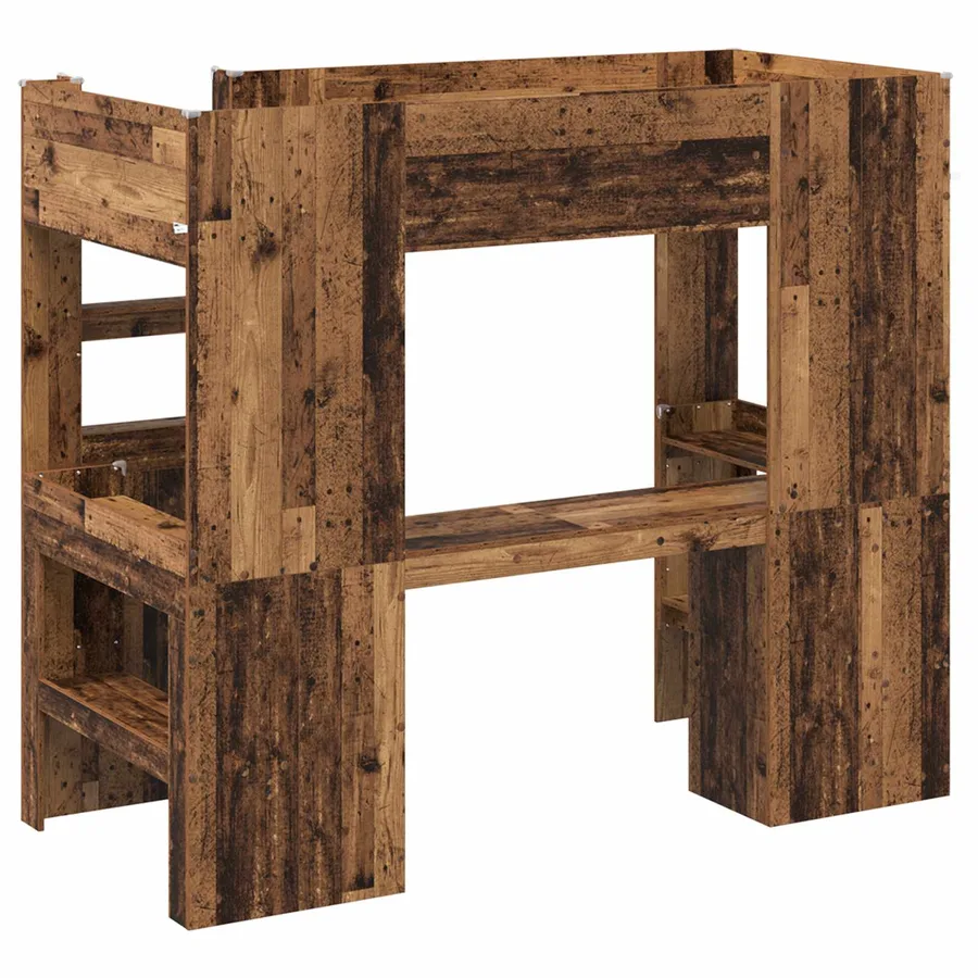 Cadre de lit superposé avec bureau Bois ancien 90 x 200 cm - 7