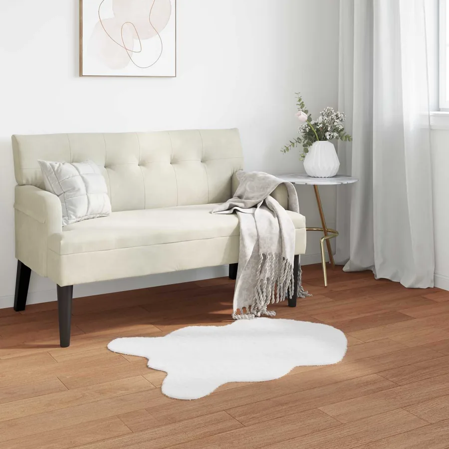Tapis antidérapant en fausse de lapin OLITE Blanc 80 x 120 cm