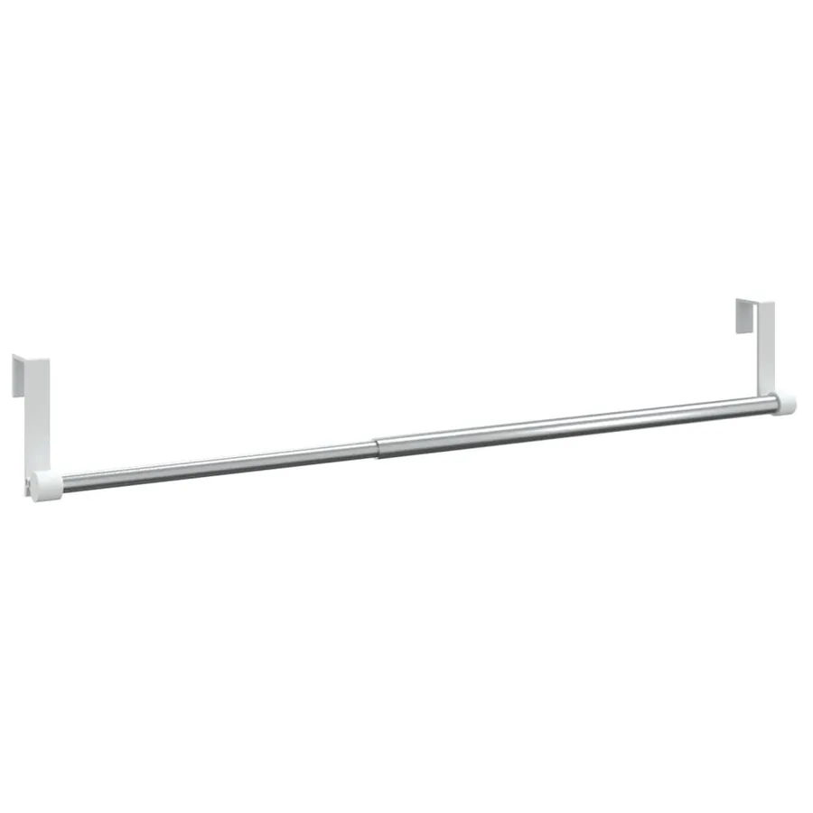 Tringles à rideau 2 pcs blanc et argenté 40-60 cm aluminium - 3