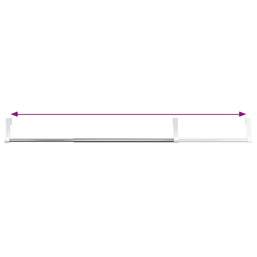 Tringles à rideau 2 pcs blanc et argenté 40-60 cm aluminium - 6