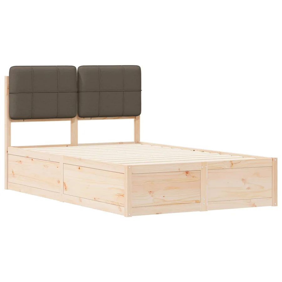 Cadre de lit avec tête de lit rembourrée Taupe 120 x 190 cm - 4