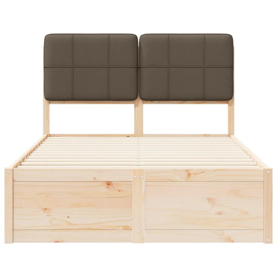 Cadre de lit avec tête de lit rembourrée Taupe 120 x 190 cm - 5