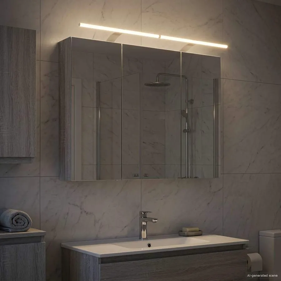 Armoire Miroir de Salle de Bain Gris Sonoma 100 x 14,5 x 70 cm - 4