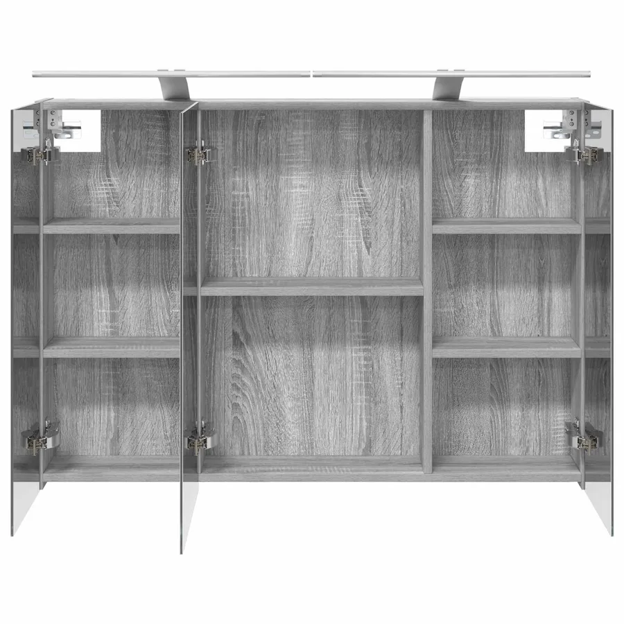 Armoire Miroir de Salle de Bain Gris Sonoma 100 x 14,5 x 70 cm - 7