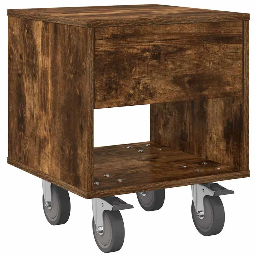 Table de chevet Chêne fumé 40,5 x 40 x 48 cm Bois d'ingénierie - 2