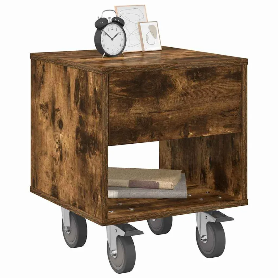 Table de chevet Chêne fumé 40,5 x 40 x 48 cm Bois d'ingénierie - 3