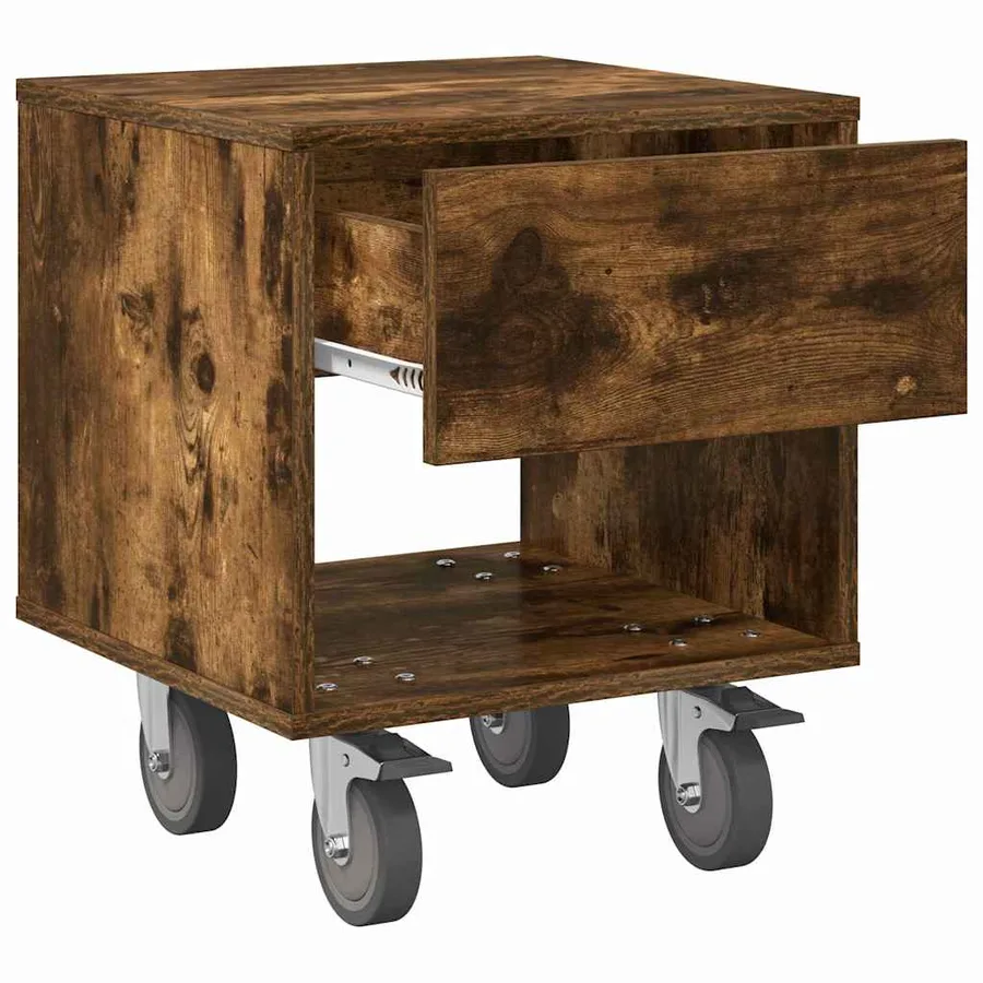 Table de chevet Chêne fumé 40,5 x 40 x 48 cm Bois d'ingénierie - 5