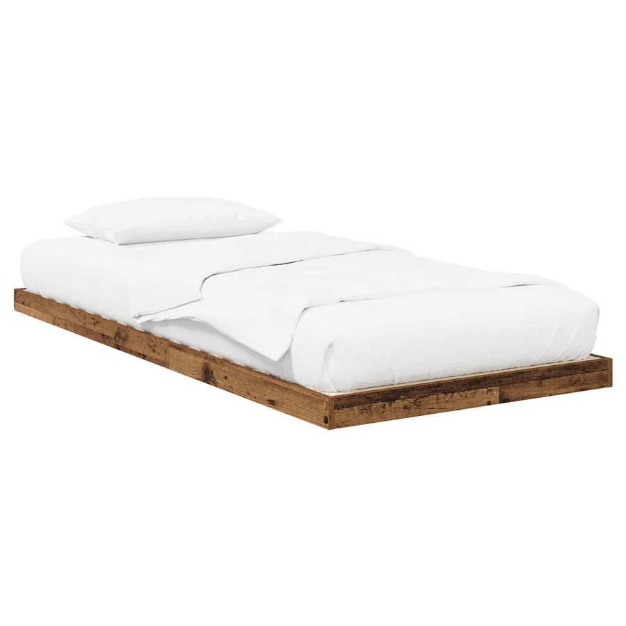 Cadre de lit surélevé Bois ancien 90 x 190 cm Bois d'ingénierie - 2