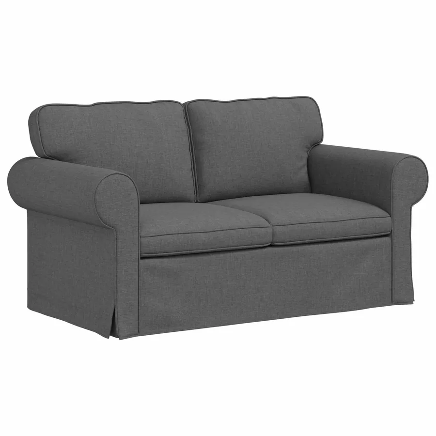 Ensemble de Canapés 2 pcs Gris foncé 155 x 82 x 80 cm tissu - 5