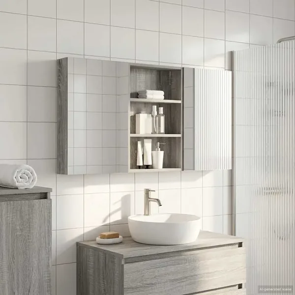 Ensemble de Meubles de Salle de Bain 3 pcs 120 x 10,5 x 60,5 cm