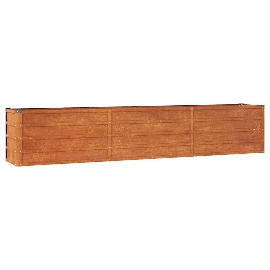Lit surélevé de jardin rouillé 240x40x45 cm acier corten - 2