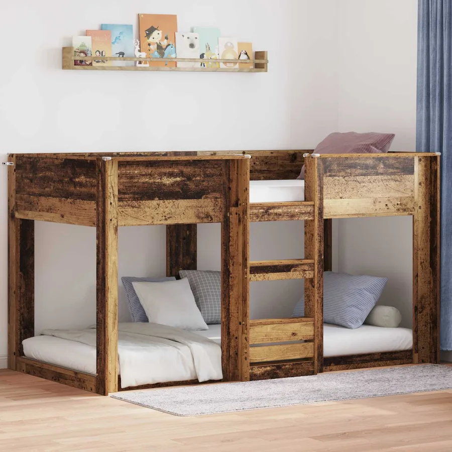 Lit Superposé pour Enfants Bois ancien 90 x 190 cm