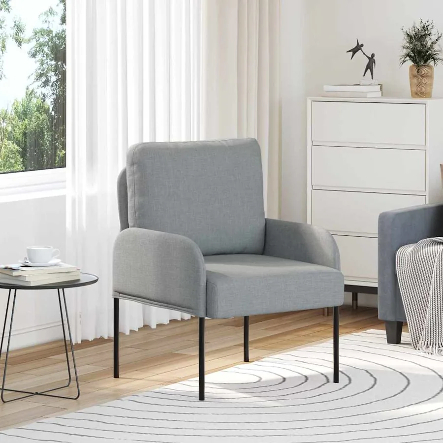 Canapés avec coussin 55cm Gris clair Contreplaqué