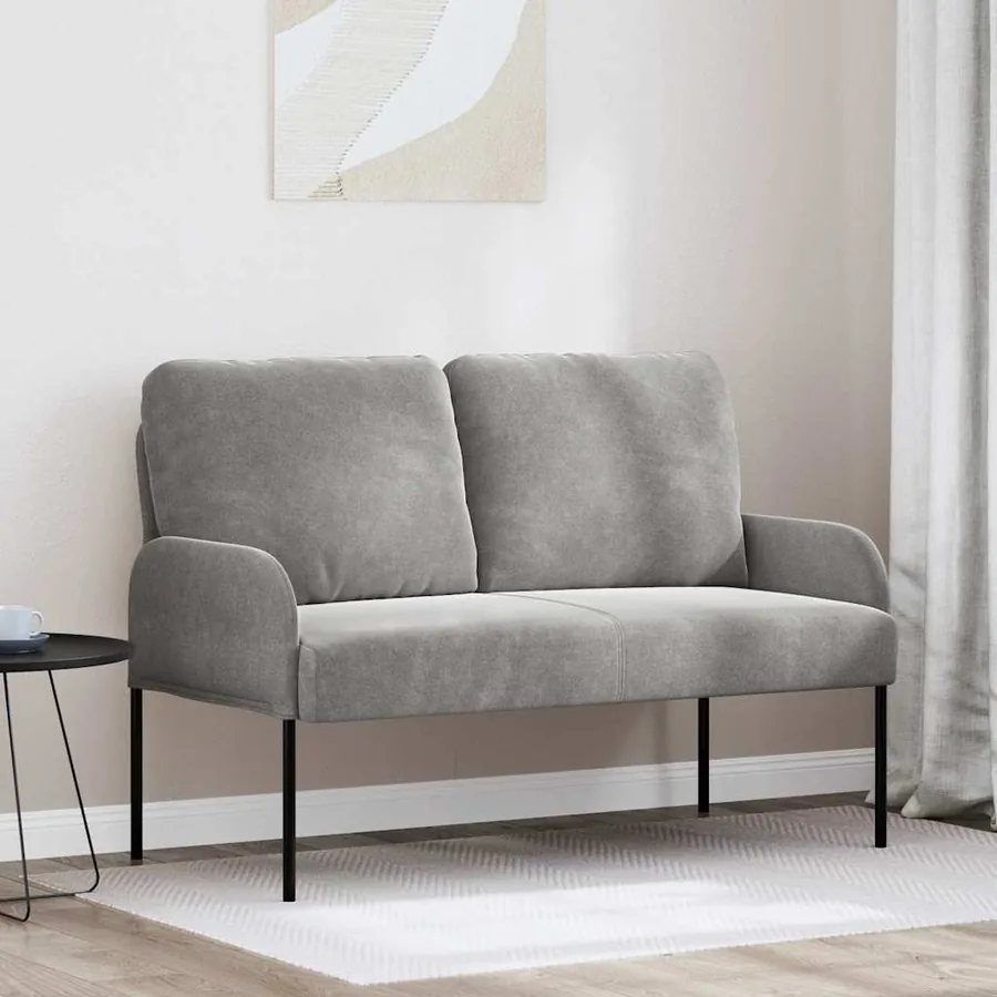 Canapés avec coussin 110cm Gris clair Contreplaqué