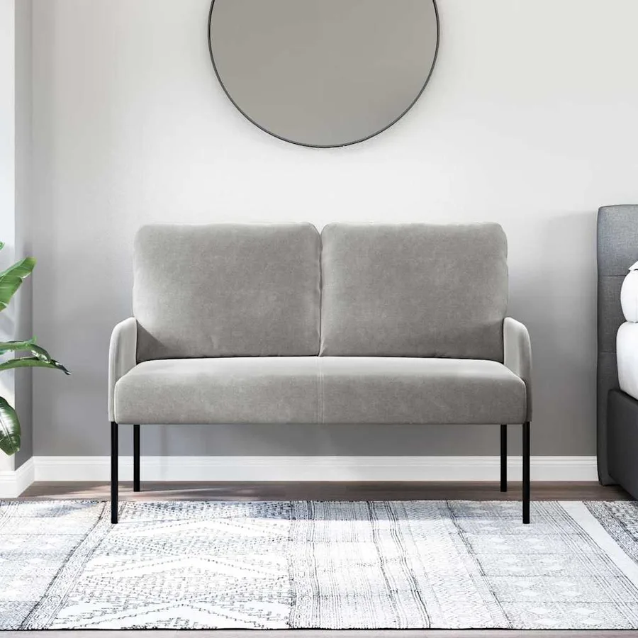 Canapés avec coussin 110cm Gris clair Contreplaqué - 3