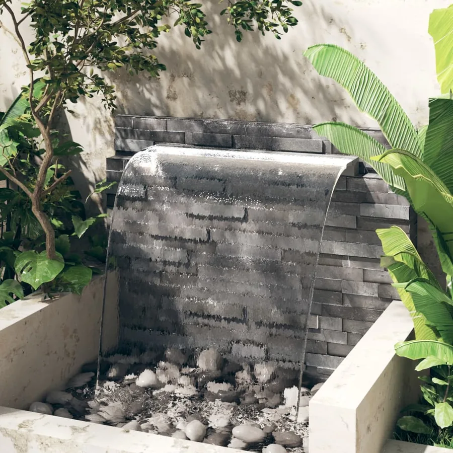 Lame de cascade de piscine avec LED acier inoxydable 110 cm - 2
