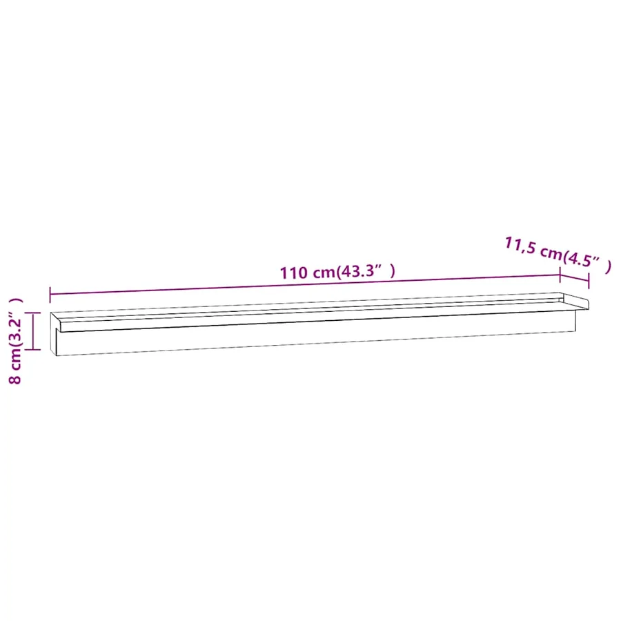 Lame de cascade de piscine avec LED acier inoxydable 110 cm - 8