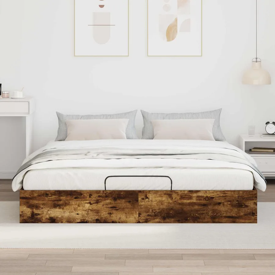 Cadre de lit ottoman avec stockage Chêne Fumé 203 x 160 x 25 cm - 4