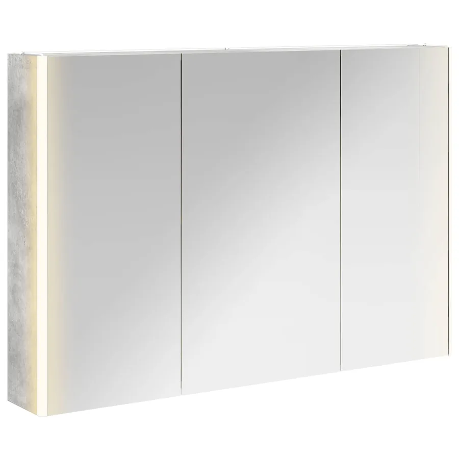 Armoire Miroir de Salle de Bain Gris béton 103,5 x 15,5 x 70 cm - 2