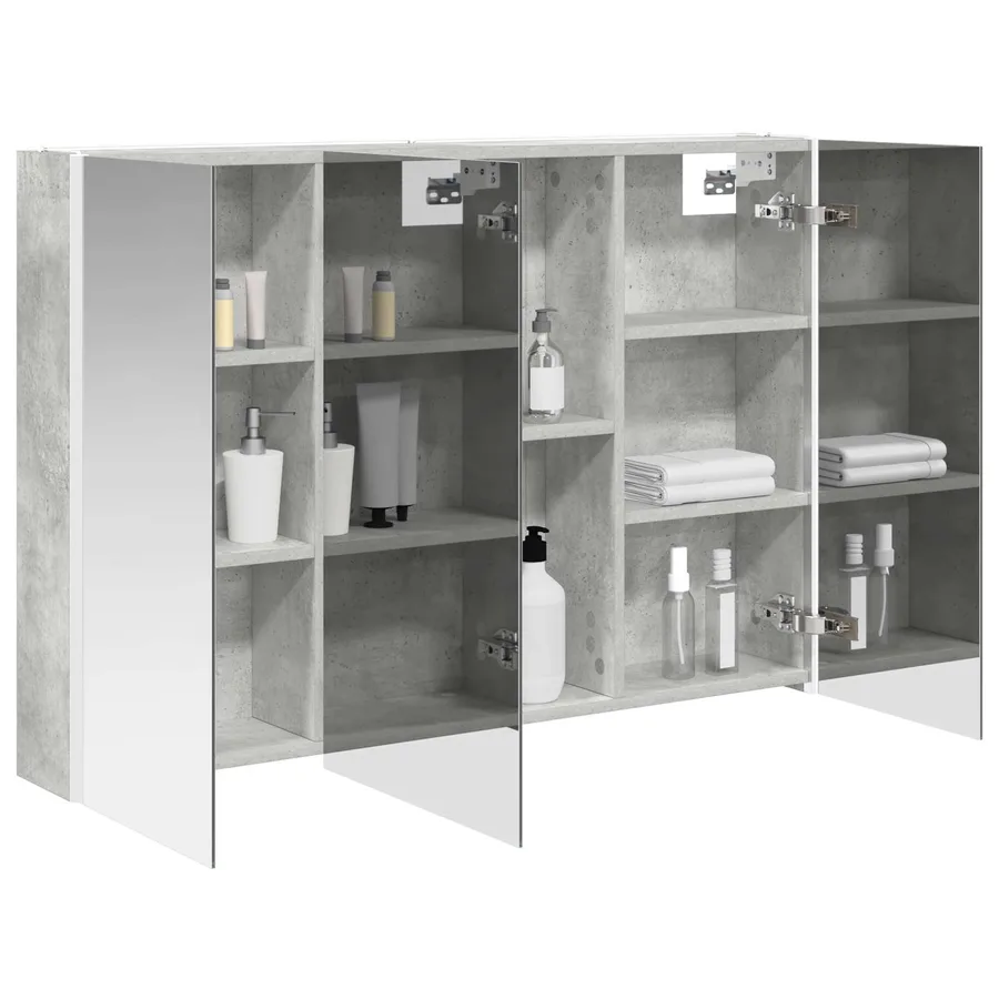 Armoire Miroir de Salle de Bain Gris béton 103,5 x 15,5 x 70 cm - 3