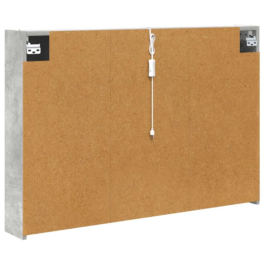 Armoire Miroir de Salle de Bain Gris béton 103,5 x 15,5 x 70 cm - 9
