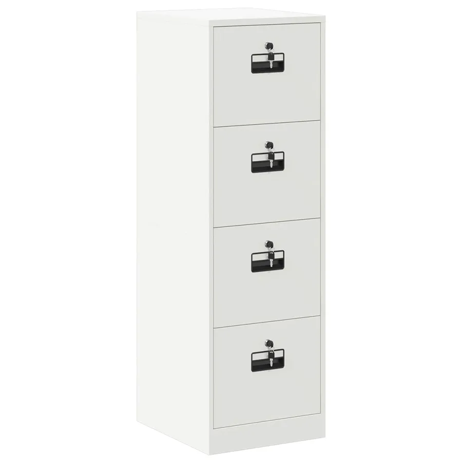 Cabinet de Dossier Blanc 44 x 50 x 139 cm Acier Laminé à Froid - 2
