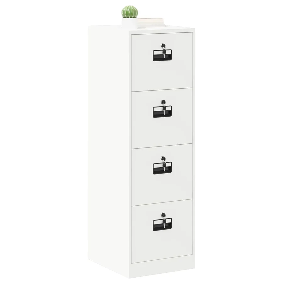 Cabinet de Dossier Blanc 44 x 50 x 139 cm Acier Laminé à Froid - 3