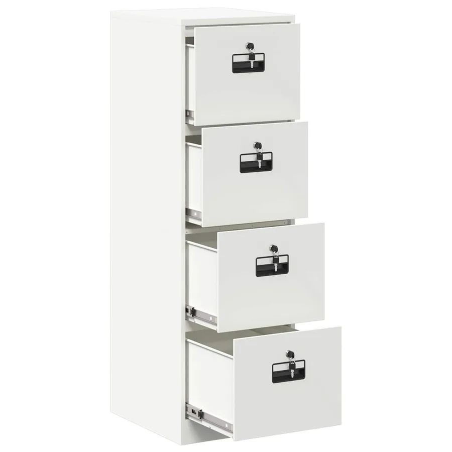Cabinet de Dossier Blanc 44 x 50 x 139 cm Acier Laminé à Froid - 6