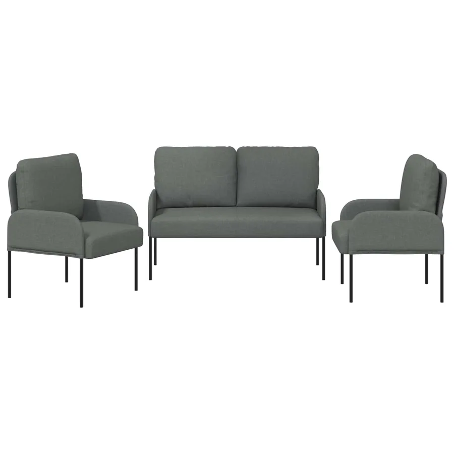 Ensembles de canapés 3 pcs Gris foncé 115 x 56 x 80 cm - 6