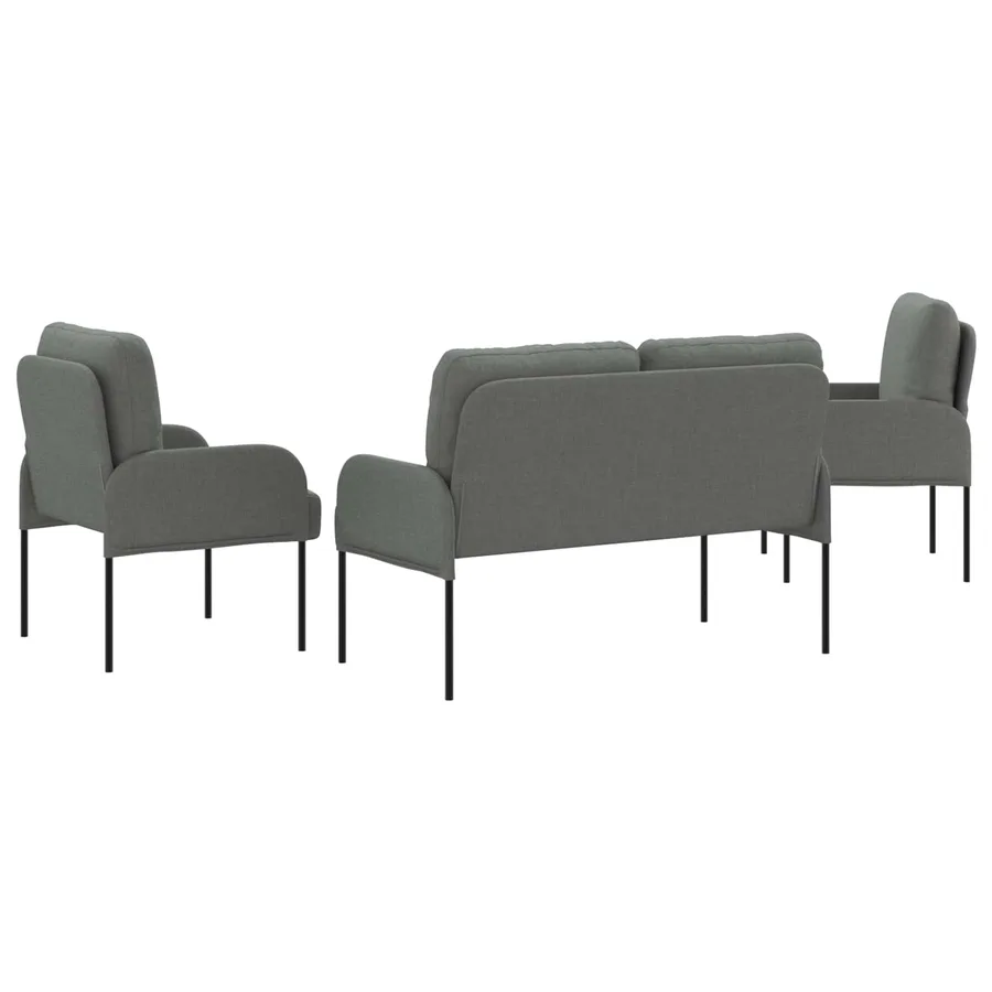 Ensembles de canapés 3 pcs Gris foncé 115 x 56 x 80 cm - 7