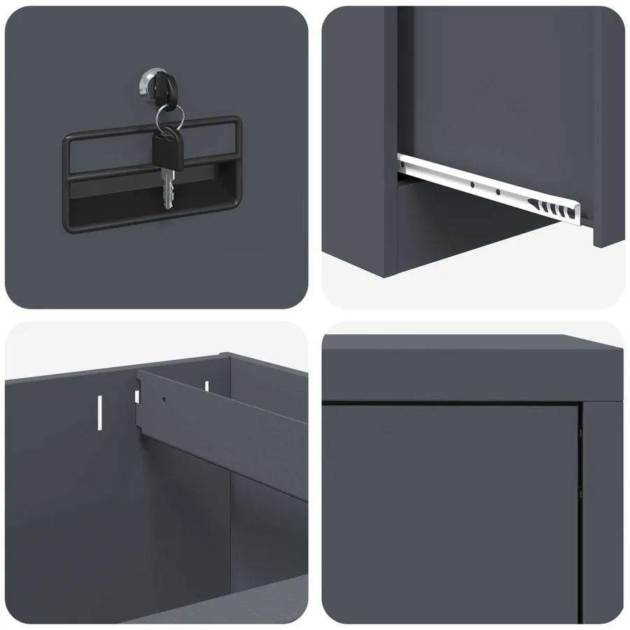 Cabinet de Dossier avec tiroir Anthracite 45,5 x 42 x 74,5 cm - 8