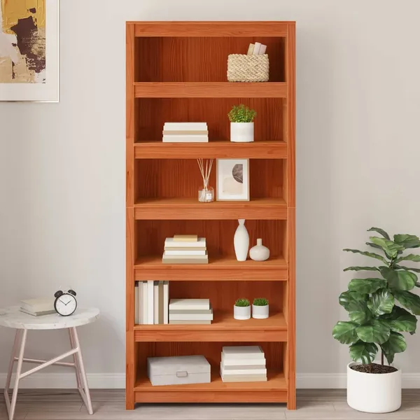 Bibliothèque Cire marron 80 x 35 x 183 cm Bois de pin massif