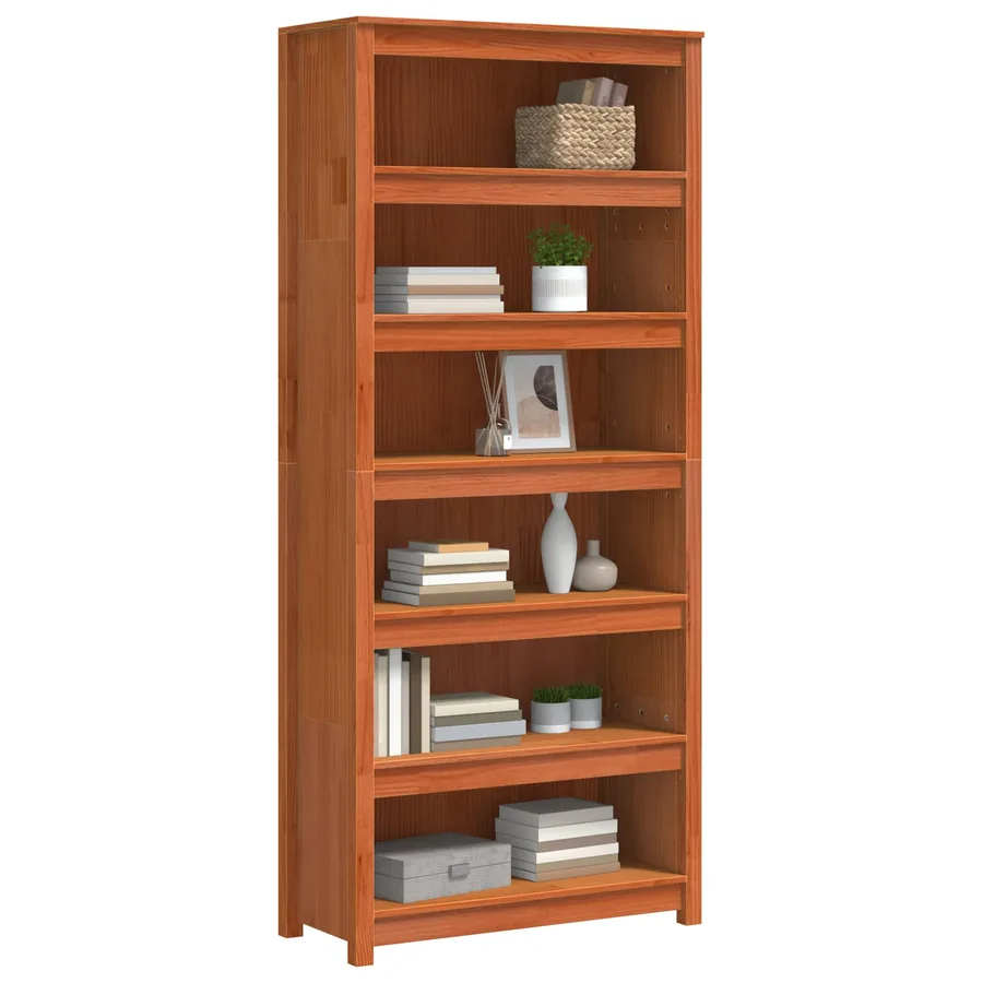 Bibliothèque Cire marron 80 x 35 x 183 cm Bois de pin massif - 3