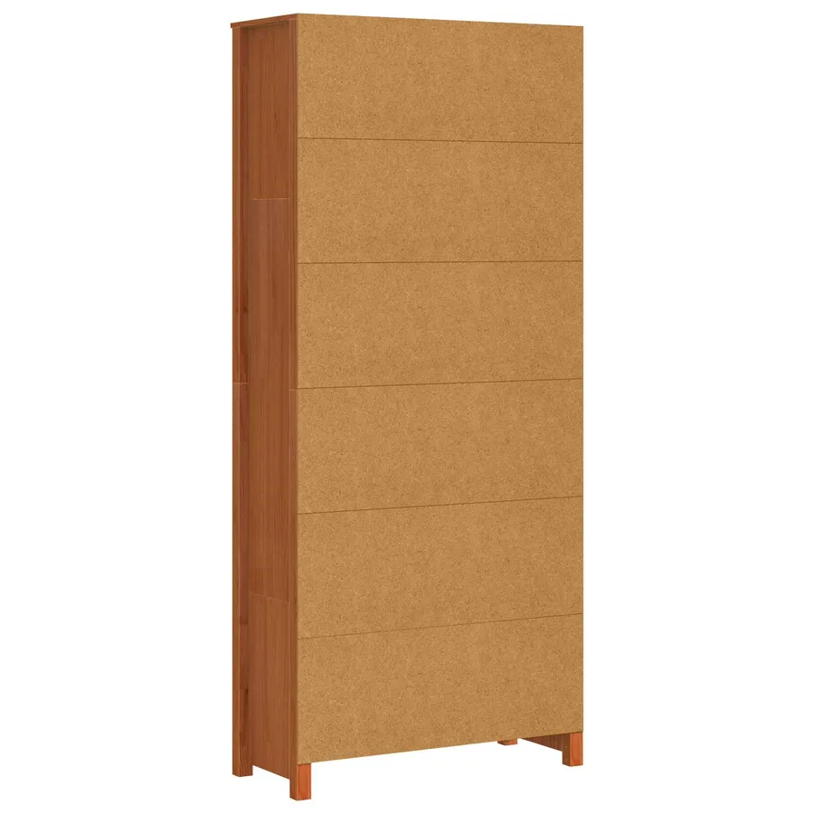 Bibliothèque Cire marron 80 x 35 x 183 cm Bois de pin massif - 6
