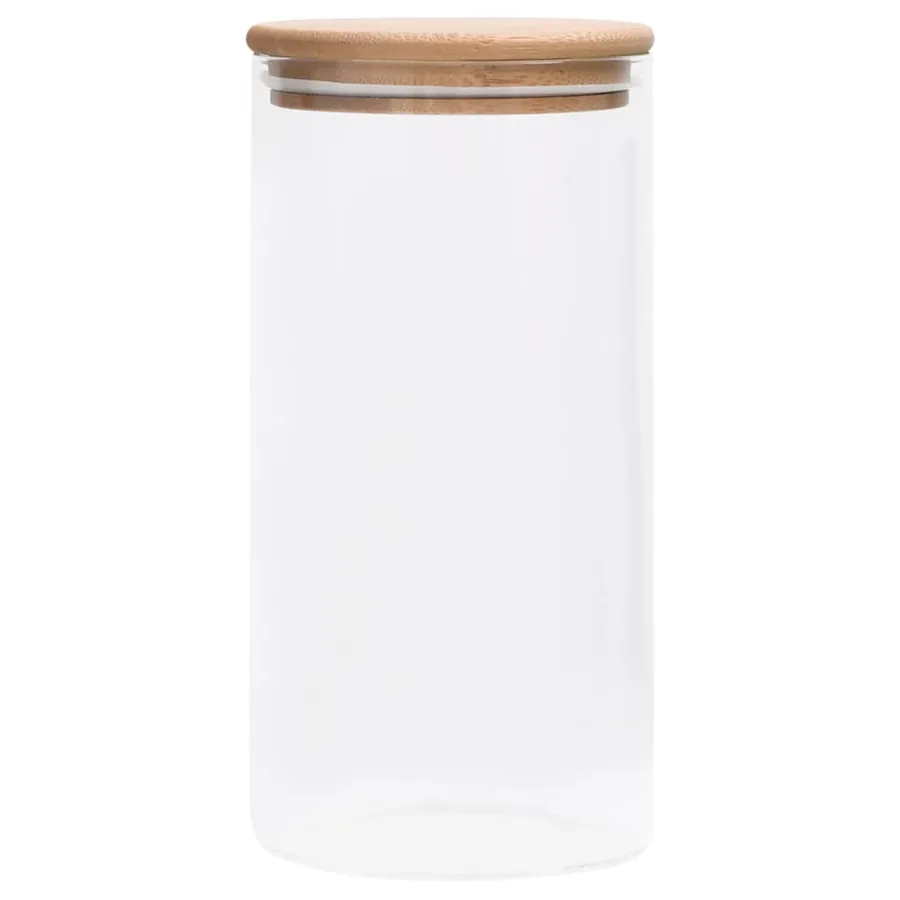 Pots de conservation en verre couvercle en bambou 4 pcs 1200 ml - 3
