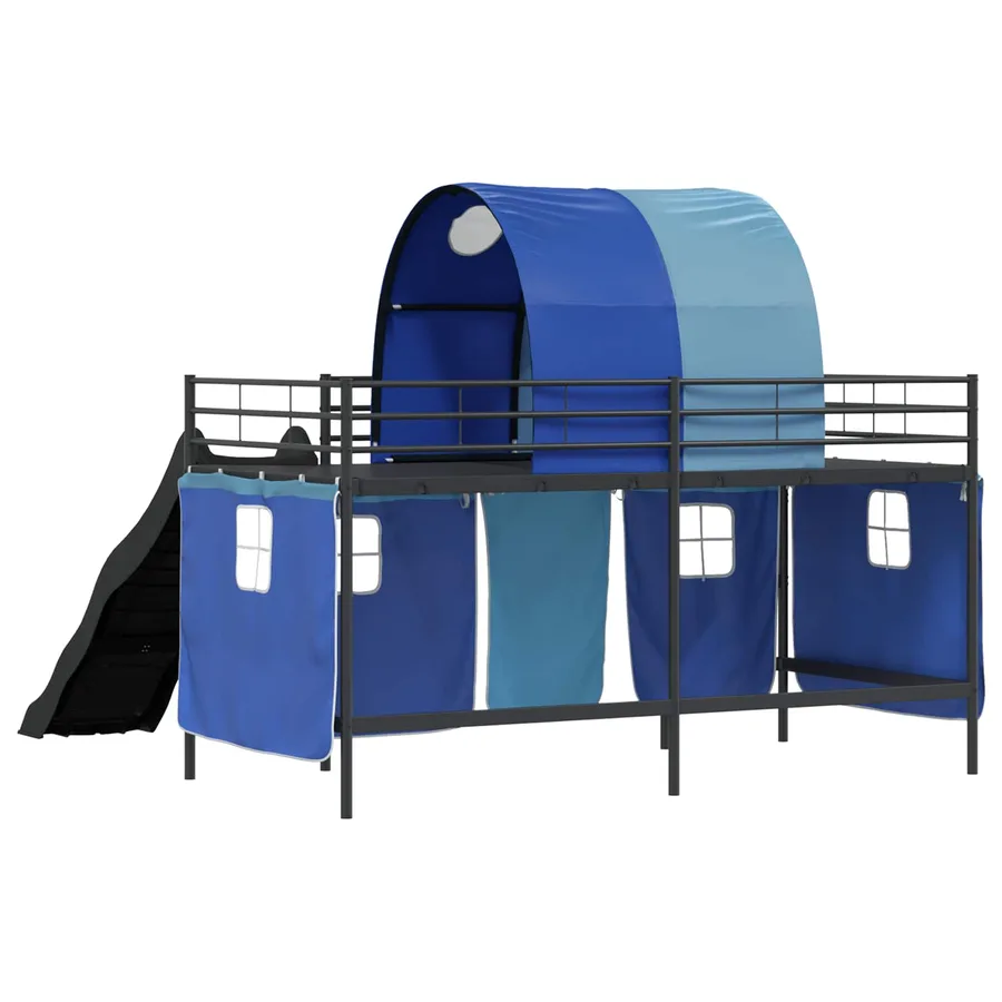 Lit mezzanine pour enfants Uni Noir et Bleu 107 x 203 cm Métал - 10