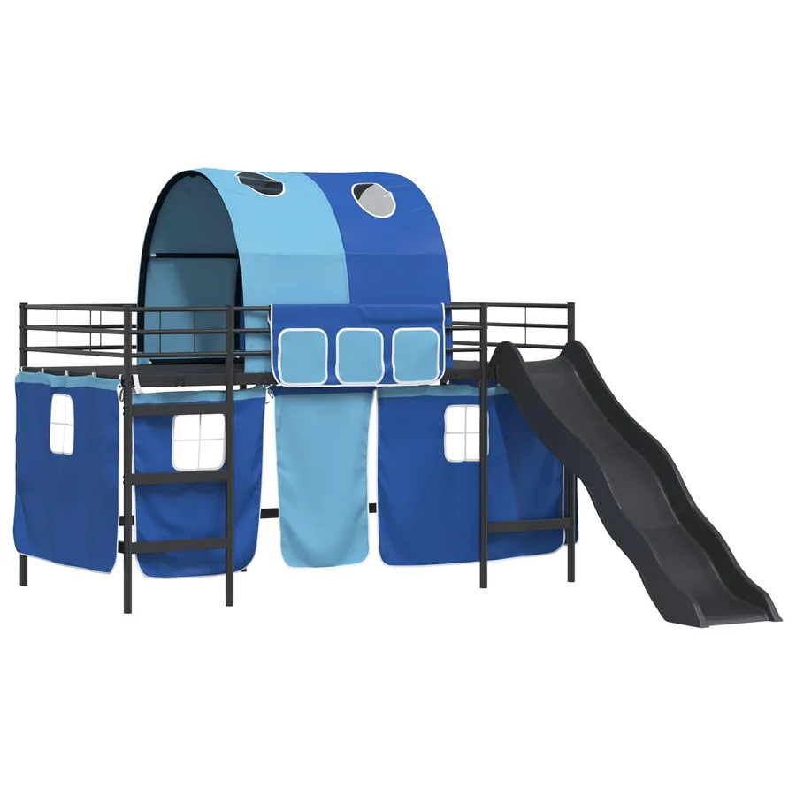 Lit mezzanine pour enfants Uni Noir et Bleu 107 x 203 cm Métал - 4